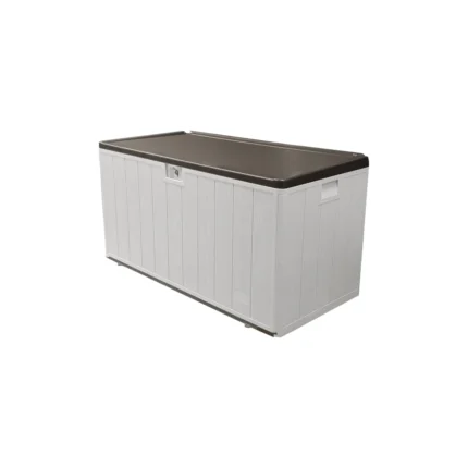 110 Gal Resin Deck Box – Waterproof Lockable Outdoor Bin