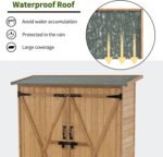 Wood Tool Shed – 2 Lockable Doors for Patio & Lawn (Natural) - Image 5