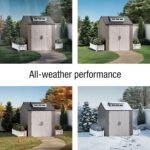 7×7 FT Resin Storage Shed – Brown Weather-Resistant Outdoor - Image 4