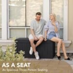 120 Gal Waterproof Deck Box – Resin Outdoor Storage (Black) - Image 5