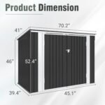 5.8×3.3 FT Metal Outdoor Shed – Hydraulic Lid for Tools & Bins - Image 4