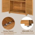 Wooden Outdoor Cabinet – 63” Garden Tool Shed with Shelves - Image 3