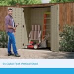 54 Cu Ft Vertical Plastic Shed – Durable Outdoor Storage Unit - Image 3