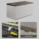 110 Gal Resin Deck Box – Waterproof Lockable Outdoor Bin - Image 9