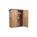 Large Wooden Storage Shed – Metal Frame Lockable Garden Cabin