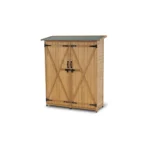 Wood Tool Shed – 2 Lockable Doors for Patio & Lawn (Natural)