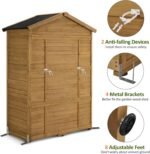 Macrout 78” Wood Storage Cabinet – 6 Shelves Lockable Outdoor - Image 7