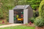7×7 FT Resin Storage Shed – Brown Weather-Resistant Outdoor - Image 2