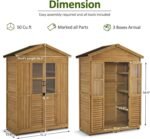 Macrout 78” Wood Storage Cabinet – 6 Shelves Lockable Outdoor - Image 3