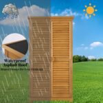 Wooden Outdoor Cabinet – 63” Garden Tool Shed with Shelves - Image 2
