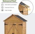 Outdoor Wood Storage Cabinet – 2 Shelves with Floor for Yard - Image 6